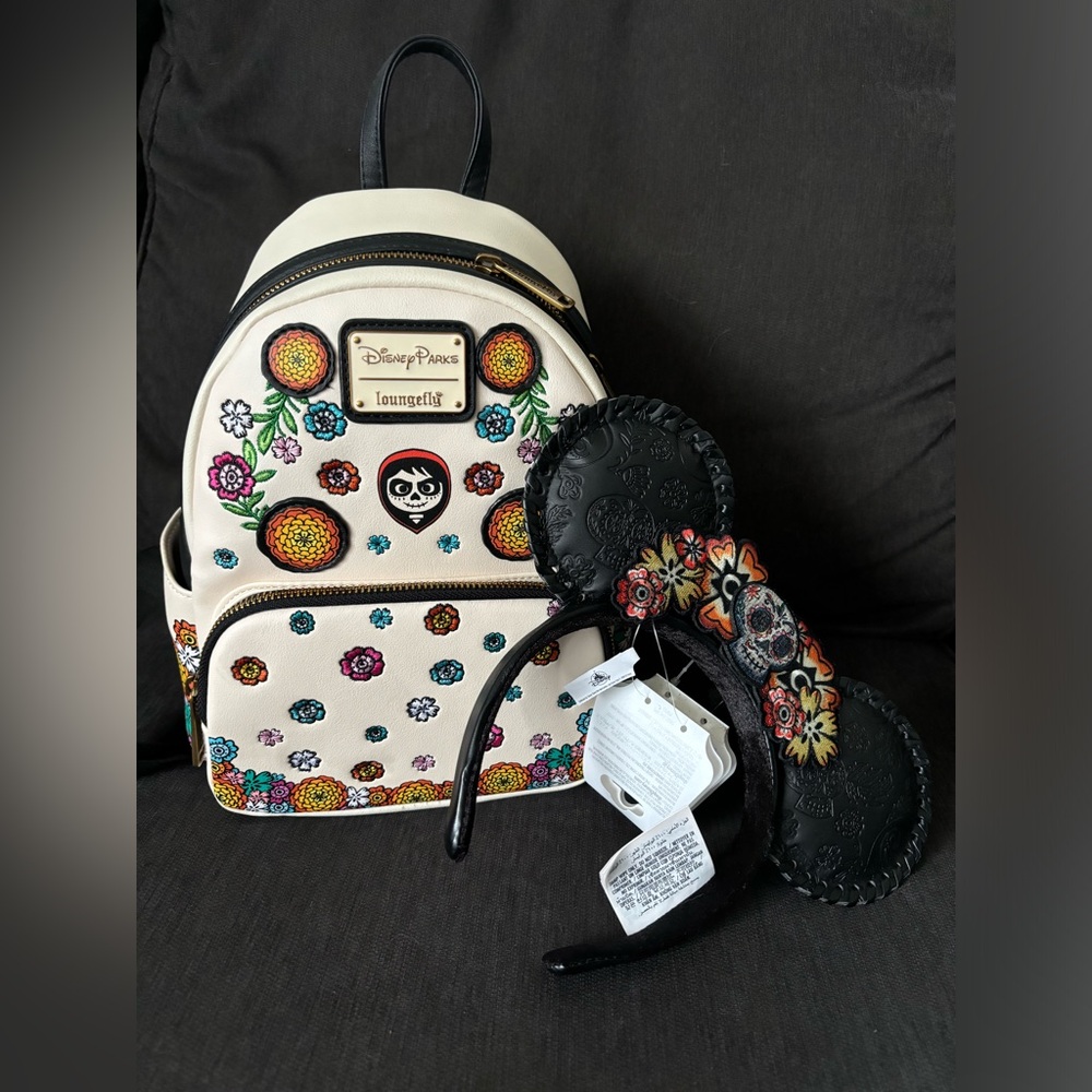 Coco Loungefly mini backpack and Coco Minnie ears, NWT